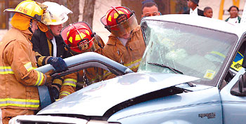 Truck and tractor-trailer accident on Breazeale Avenue