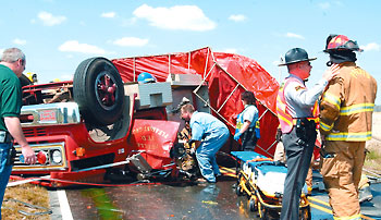 Overturned truck