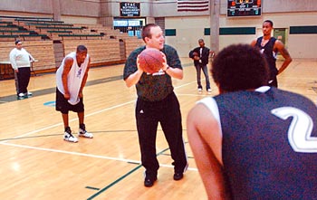 Mt. Olive men's basketball practice session