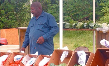 Colt Holloway at his produce stand