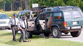 Highway Troopers work at scene of accident