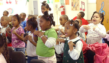 Students practicing play