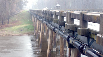 Low water under Arrington Bridge Road bridge