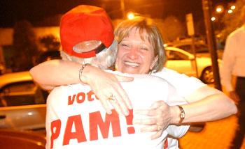 Pam Minshew with supporters