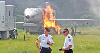 Staged plane crash