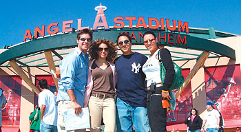 Kevin K.J. Jones and friends at Angel Stadium